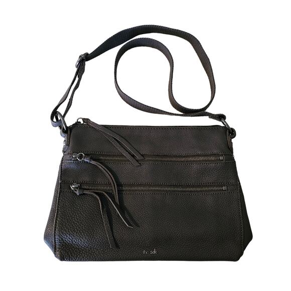 The Sak Reseda Leather Crossbody Bag Gray Multi Zip - Picture 1 of 6